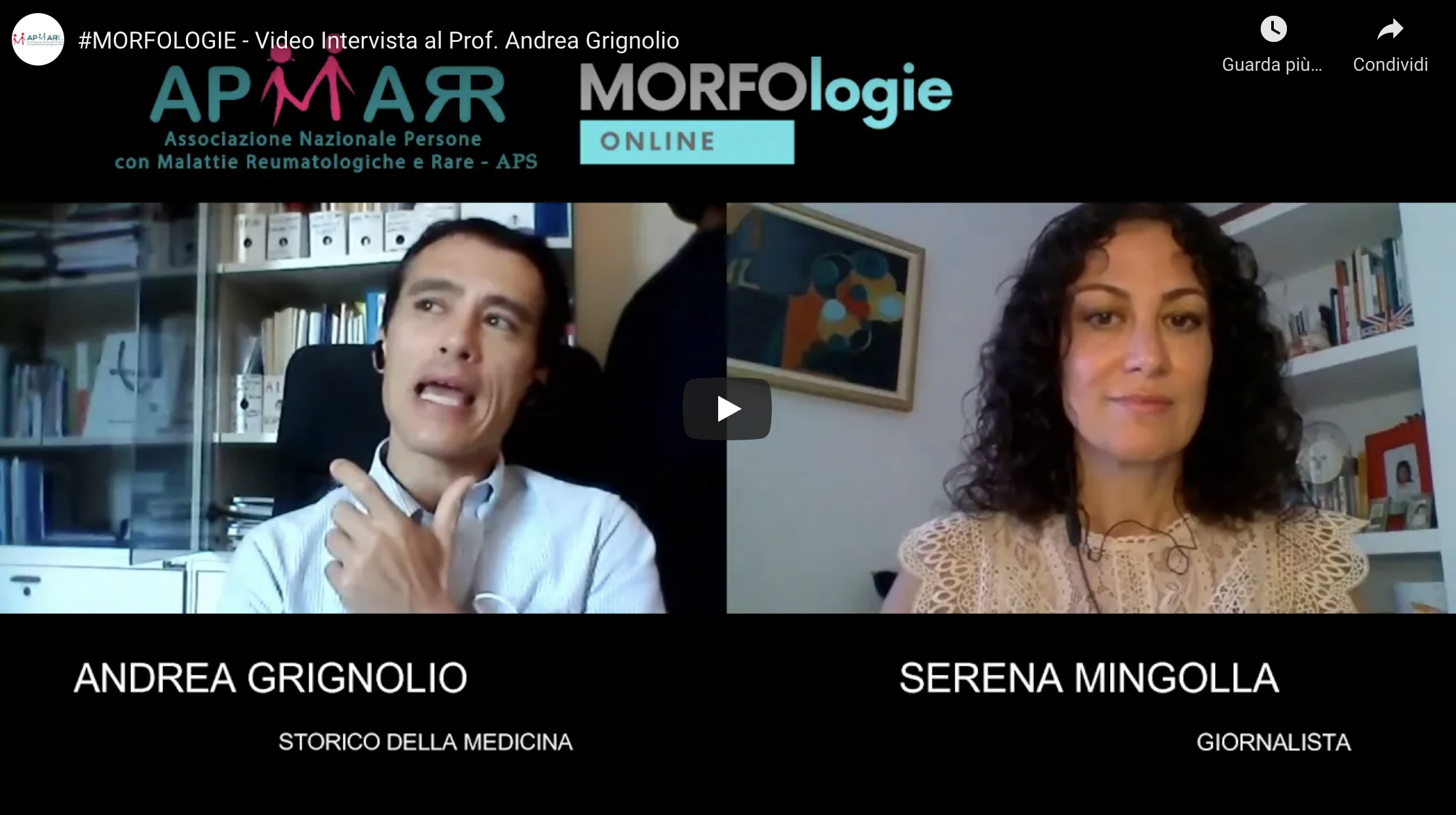 #Morfologie | Video Intervista  al Prof. Andrea Grignolio