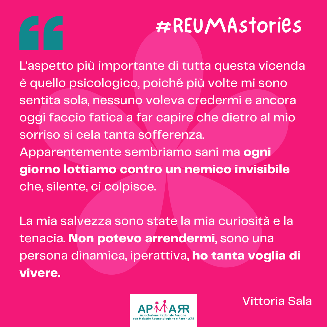 REUMAstories, Vittoria racconta la sua esperienza con la sindrome anticorpi antifosfolipidi e la fibromialgia
