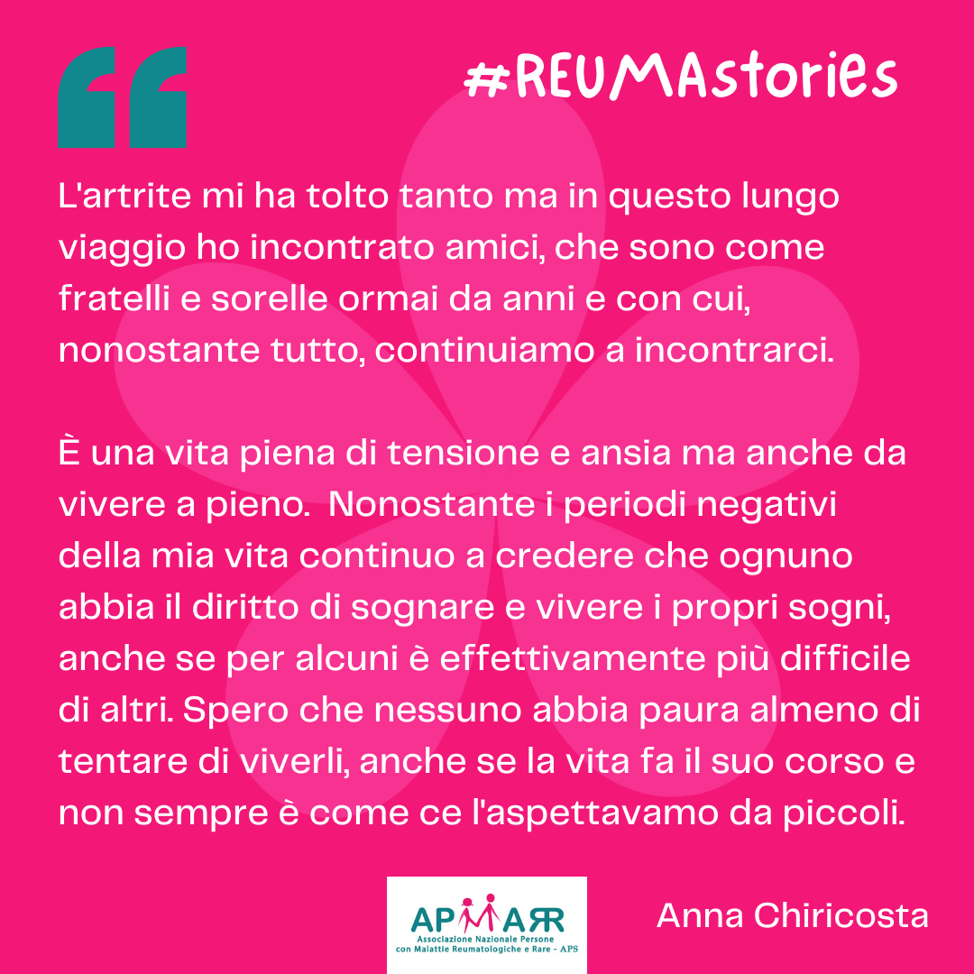 REUMAstories, Anna racconta la sua esperienza con l’Artrite Idiopatica Giovanile