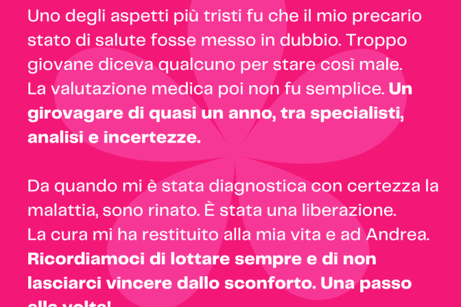 REUMAstories, Andrea racconta la sua storia con la spondilite anchilosante