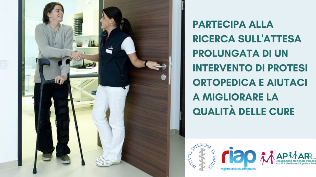 Indagine RIAP-ISS-APMARR rivolta a persone il cui intervento di artroprotesi ha subito rallentamenti o è stato postposto a causa del Covid-19