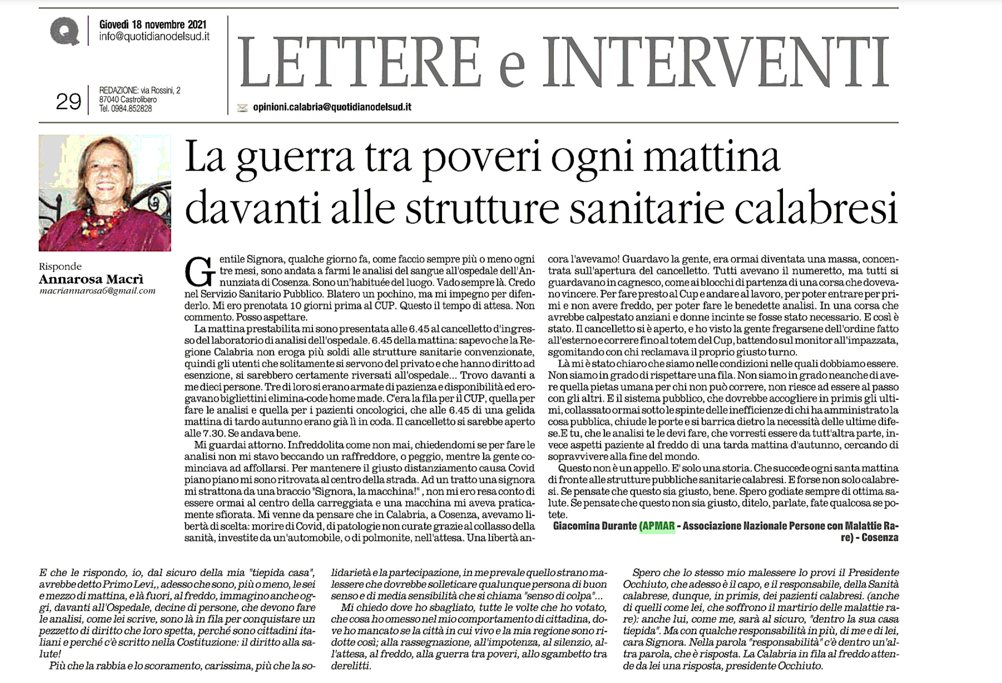 La guerra tra poveri ogni mattina davanti alle strutture sanitarie calabresi