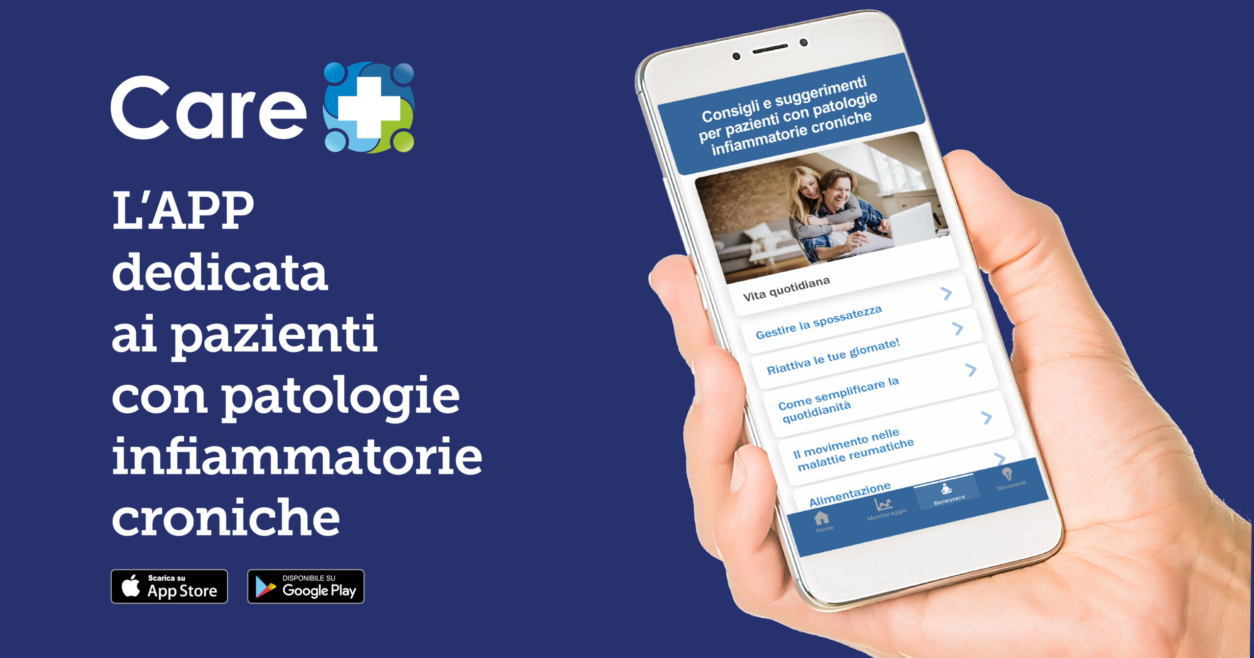 È disponibile la app Care+, dedicata alle persone con malattie infiammatorie croniche