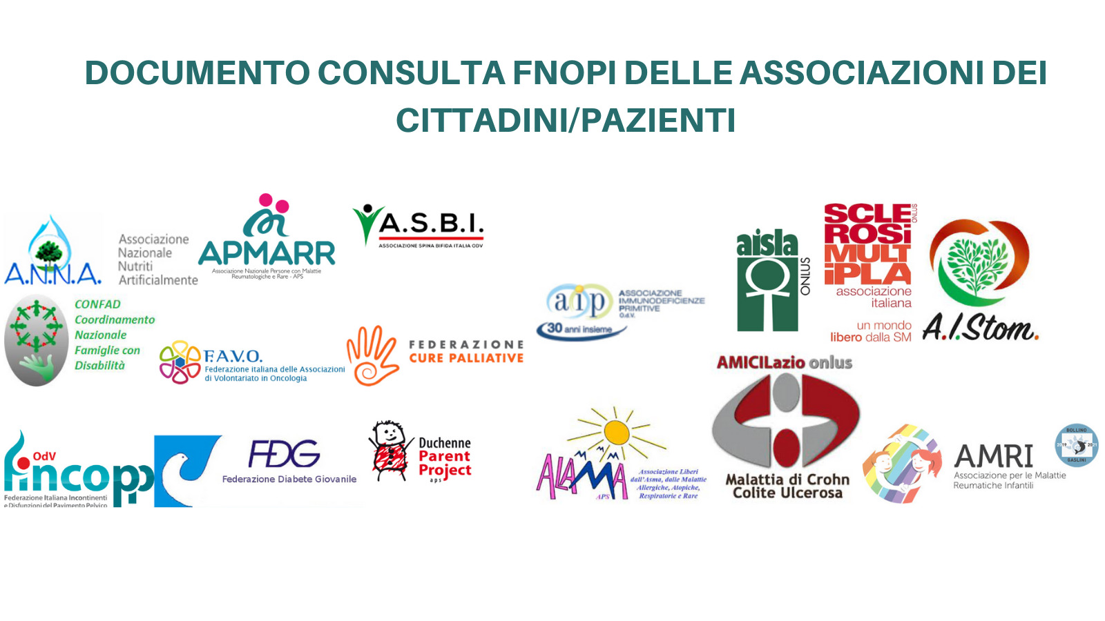 Documento consulta FNOPI delle associazioni dei cittadini/pazienti