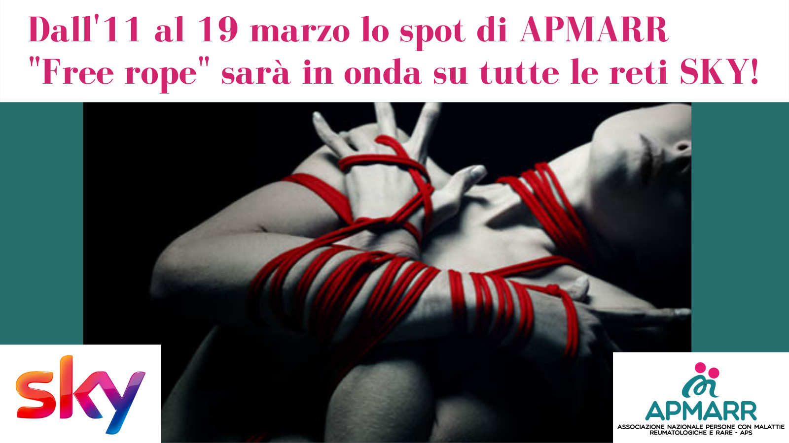 MALATTIE REUMATOLOGICHE, LO SPOT APMARR “FREE ROPE” ON AIR SU SKY