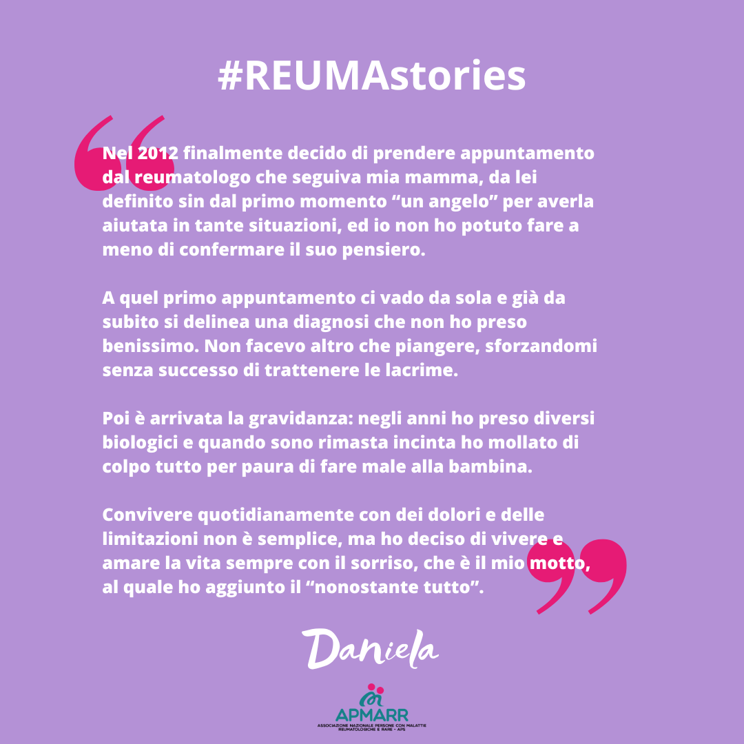 Reumastories, la testimonianza di Daniela affetta da artrite psoriasica e fibromialgia