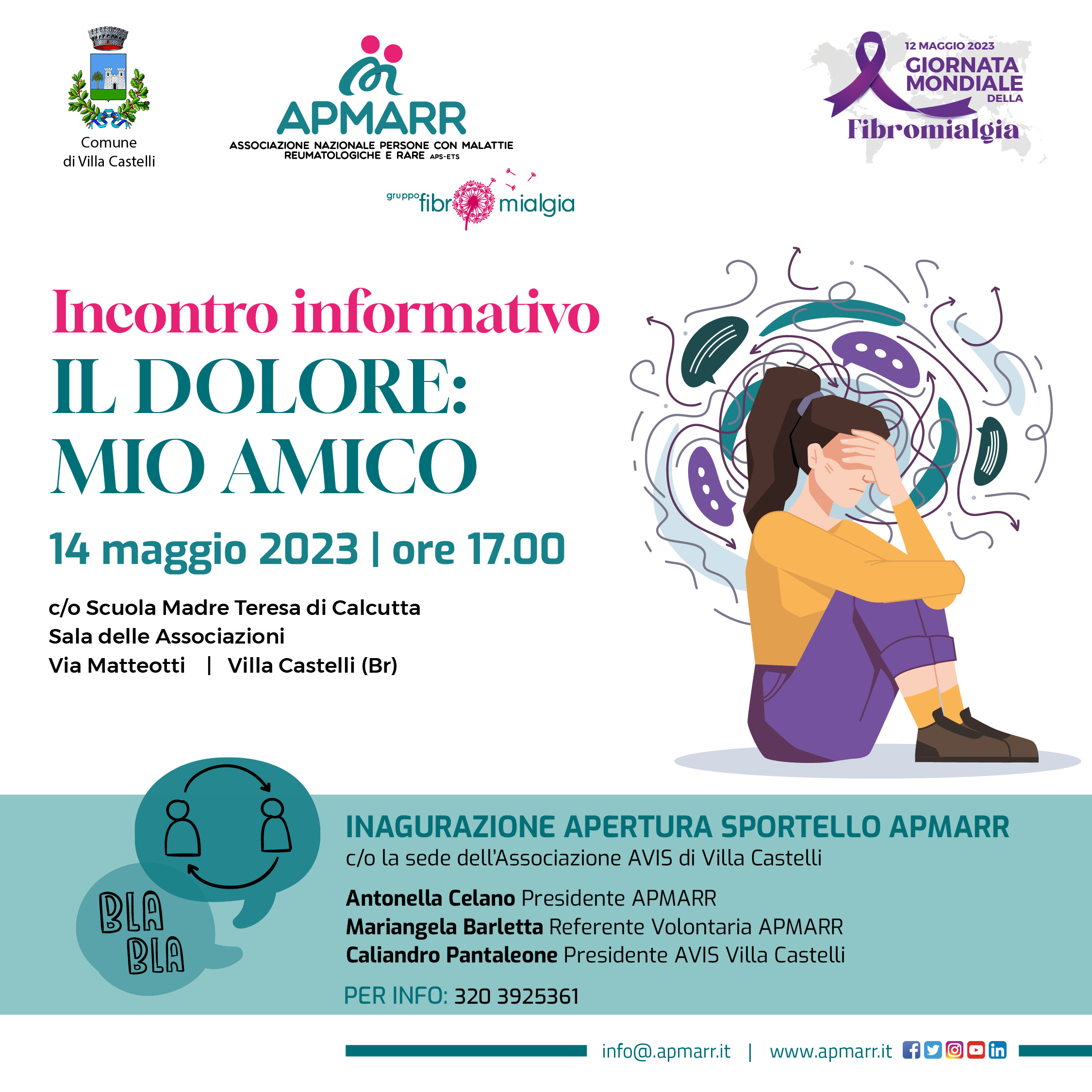 Incontro informativo “Il dolore: mio amico”, 14 maggio 2023