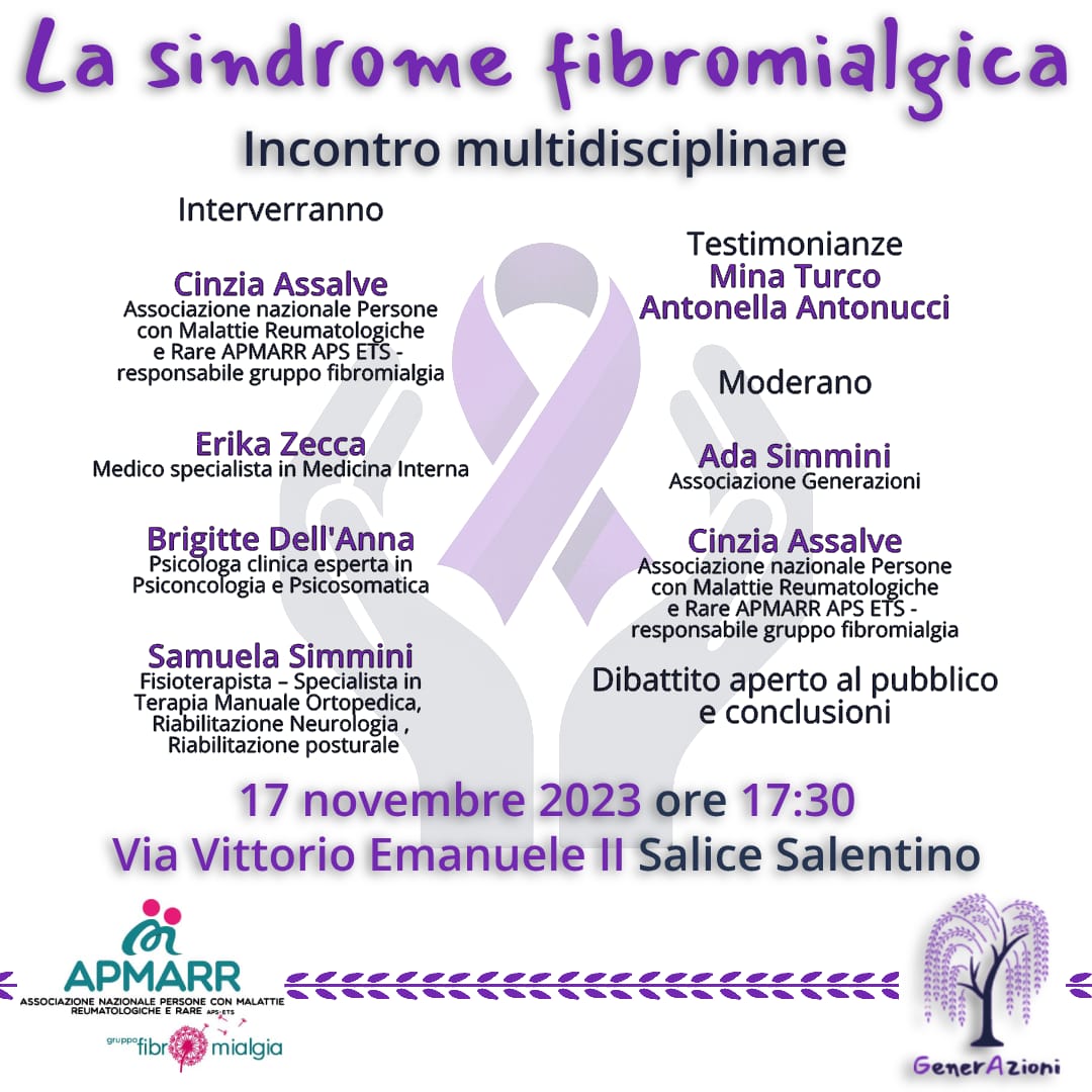 Salice Salentino (Lecce) – incontro informativo LA SINDROME FIBROMIALGICA