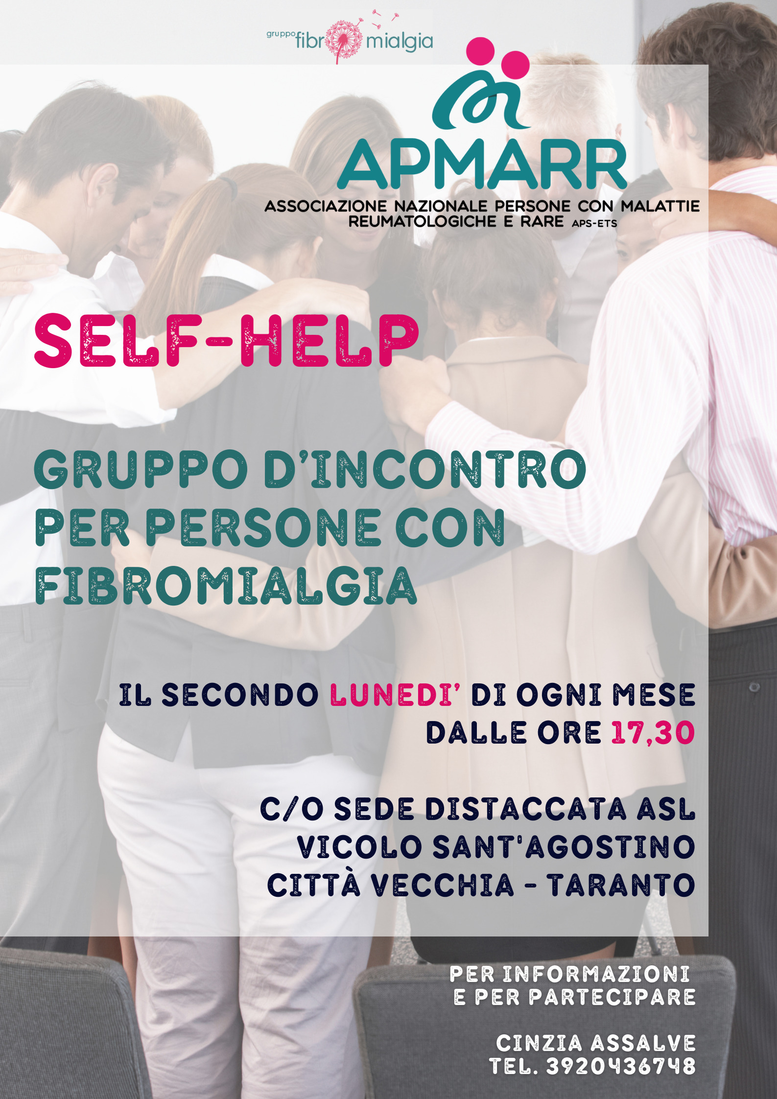 SELF-HELP: GRUPPO D’INCONTRO PER PERSONE CON FIBROMIALGIA – IN PRESENZA A TARANTO