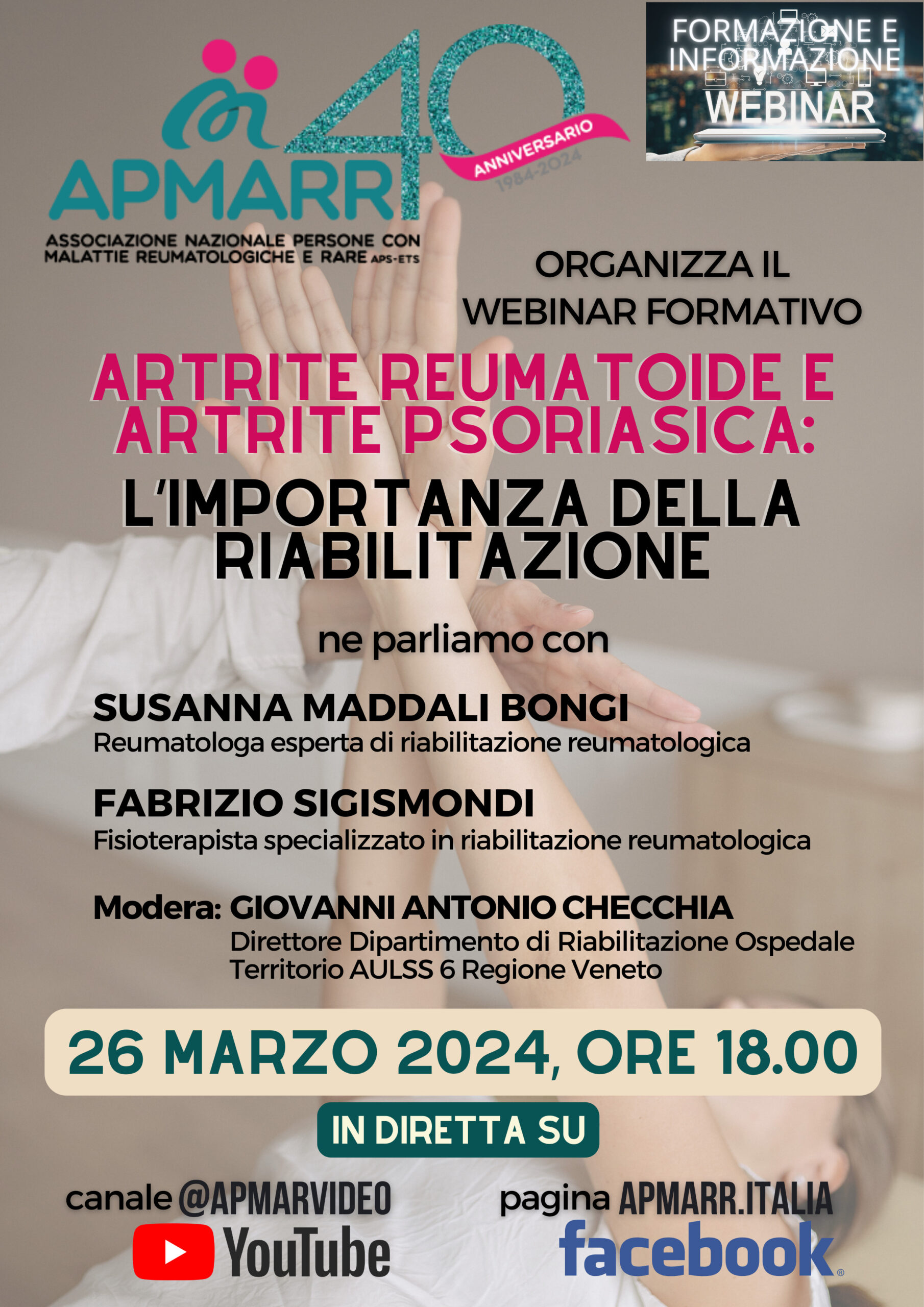 Artrite reumatoide e artrite psoriasica: l’importanza della riabilitazione