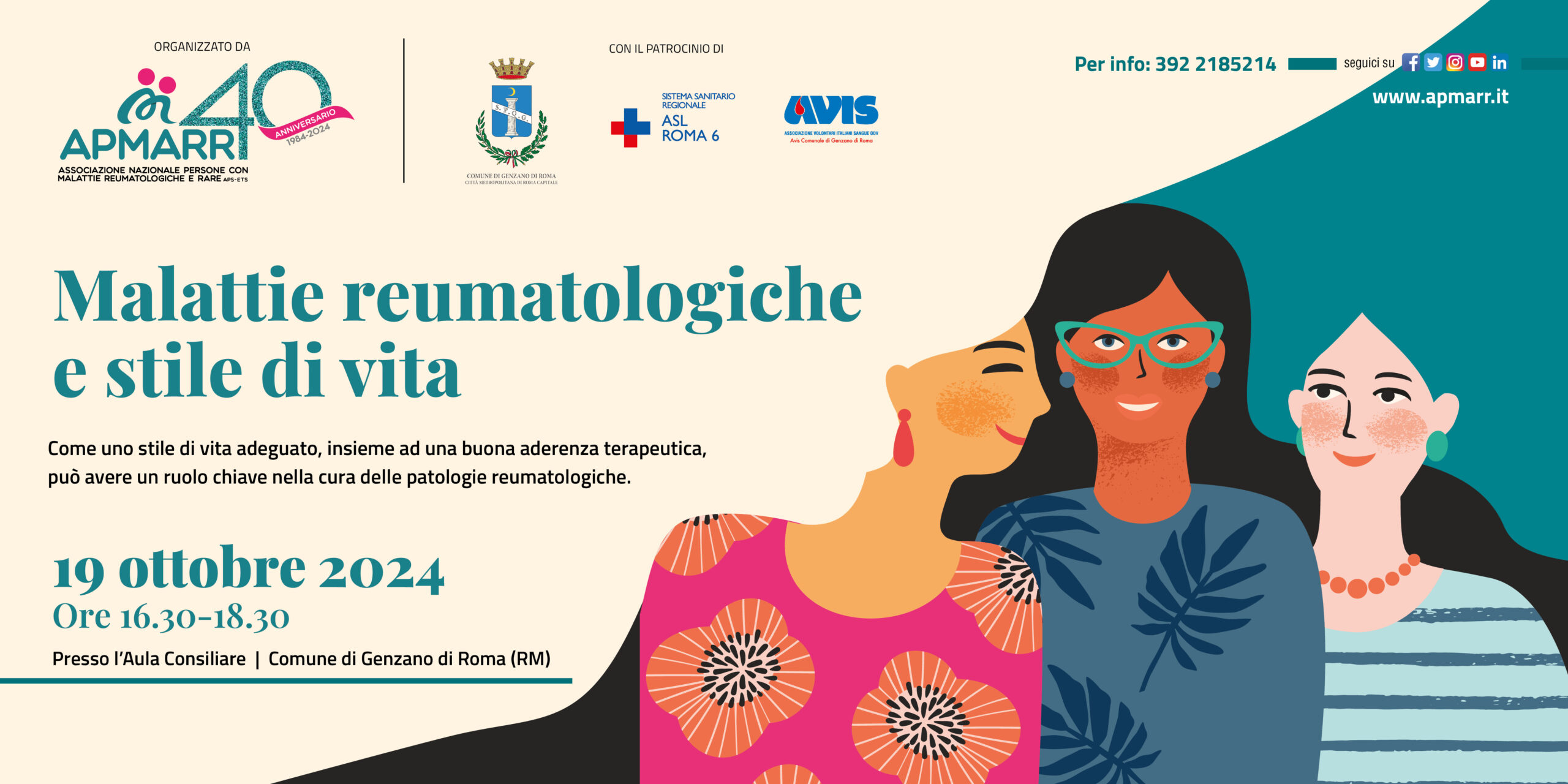 Convegno “Malattie reumatologiche e stili di vita” – Genzano di Roma, 19.10.2024