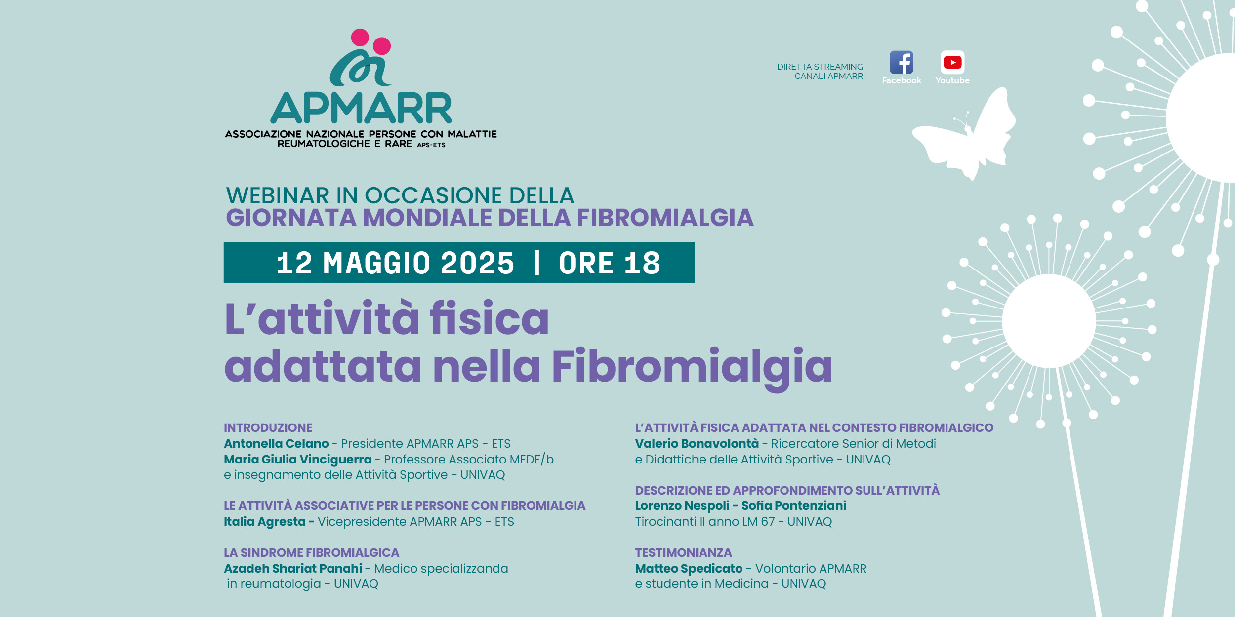 Webinar “L’attività fisica adattata nella fibromialgia” – 12.05.2025